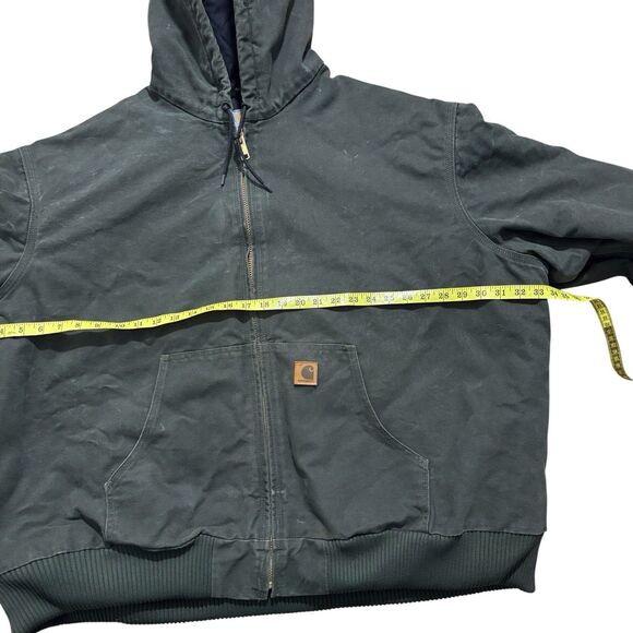 Carhartt Jacket Men’s 4XL Hooded Duck Canvas Quilt-Lined Moss Green J130 READ - Picture 4 of 9